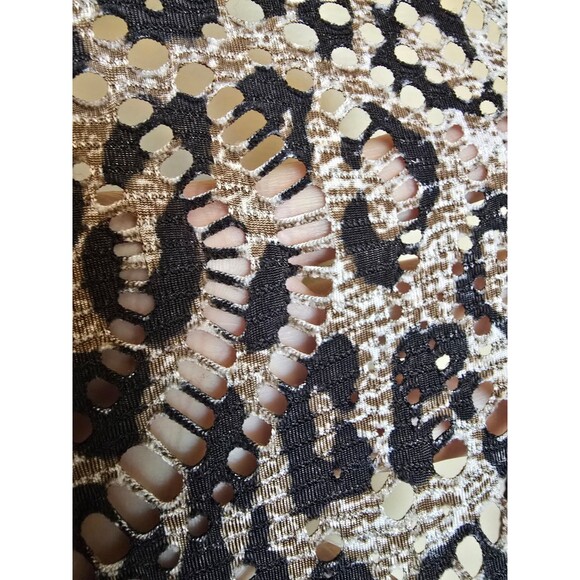 Joseph Ribkoff Long Duster Tunic Cardigan Button Animal Print Mesh Women's 14 - Picture 5 of 10